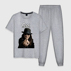 Пижама хлопковая мужская Ozzy Osbourne fist, цвет: меланж