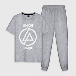 Пижама хлопковая мужская Linkin Park logo, цвет: меланж