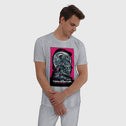Пижама хлопковая мужская Terminator 1, цвет: меланж — фото 2
