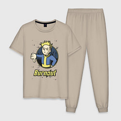 Пижама хлопковая мужская Burnout - vault boy, цвет: миндальный