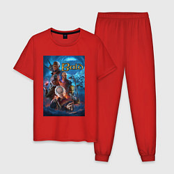 Пижама хлопковая мужская Все лысые - Baldurs Gate 3, цвет: красный