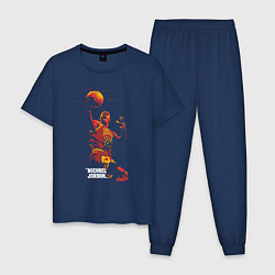 Пижама хлопковая мужская Flying Jordan, цвет: тёмно-синий