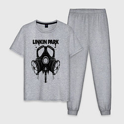 Пижама хлопковая мужская Linkin Park - gas mask, цвет: меланж
