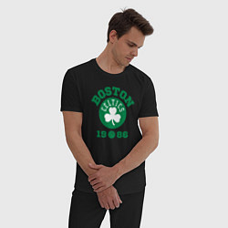 Пижама хлопковая мужская Boston Celtics 1986, цвет: черный — фото 2