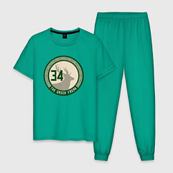 Пижама хлопковая мужская The greek freak, цвет: зеленый