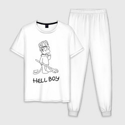 Пижама хлопковая мужская Bart hellboy Lill Peep, цвет: белый