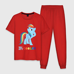 Пижама хлопковая мужская Крутая Рейнбоу Дэш, цвет: красный