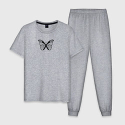 Пижама хлопковая мужская Бабочка Life is Strange, цвет: меланж