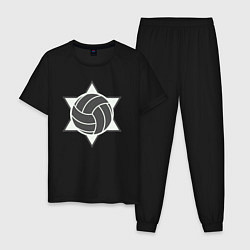 Пижама хлопковая мужская Star volley, цвет: черный