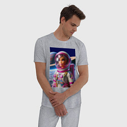 Пижама хлопковая мужская Барби - крутой космонавт, цвет: меланж — фото 2