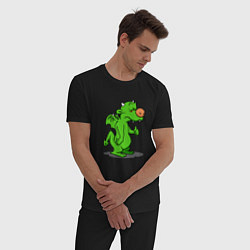 Пижама хлопковая мужская Просто дракон 2024, цвет: черный — фото 2