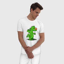 Пижама хлопковая мужская Просто дракон 2024, цвет: белый — фото 2