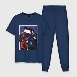 Пижама хлопковая мужская ТВ Мен со Спикерменом и Камераменом, цвет: тёмно-синий