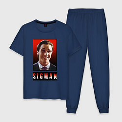 Пижама хлопковая мужская Sigman, цвет: тёмно-синий
