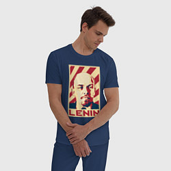 Пижама хлопковая мужская Vladimir Lenin, цвет: тёмно-синий — фото 2