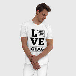 Пижама хлопковая мужская GTA6 love classic, цвет: белый — фото 2