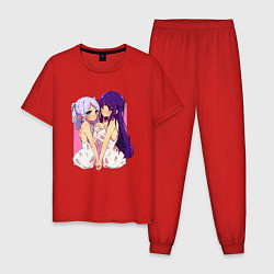 Пижама хлопковая мужская Фрирен и Ферн, цвет: красный