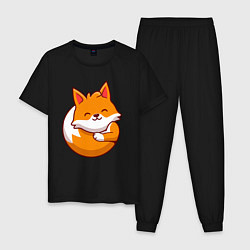 Пижама хлопковая мужская Orange fox, цвет: черный