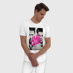 Пижама хлопковая мужская Fight club - pink title, цвет: белый — фото 2