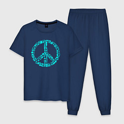 Пижама хлопковая мужская Peace life, цвет: тёмно-синий