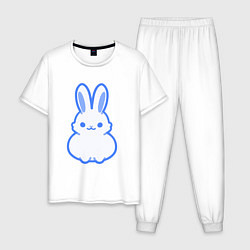 Пижама хлопковая мужская White bunny, цвет: белый