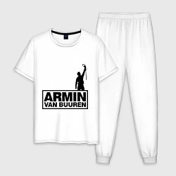 Пижама хлопковая мужская Armin van buuren, цвет: белый