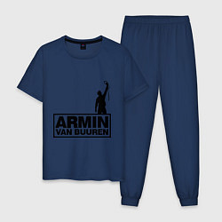 Пижама хлопковая мужская Armin van buuren, цвет: тёмно-синий