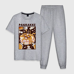 Пижама хлопковая мужская Блинчики - pancakes ahegao, цвет: меланж