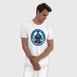 Пижама хлопковая мужская Jiu jitsu and fitness, цвет: белый — фото 2