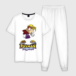 Пижама хлопковая мужская Rayman - legends, цвет: белый