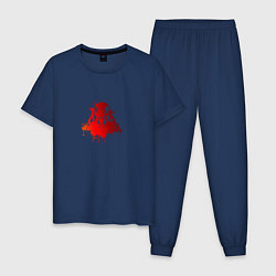 Пижама хлопковая мужская Шлем Братства Стали, цвет: тёмно-синий