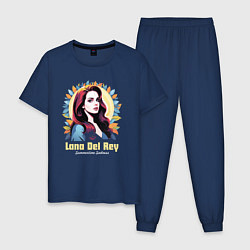 Пижама хлопковая мужская Lana Del Rey Summertime Sadness, цвет: тёмно-синий