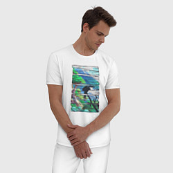 Пижама хлопковая мужская Первопроходцы, цвет: белый — фото 2