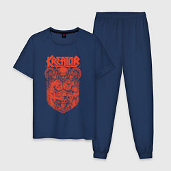 Пижама хлопковая мужская Kreator Demonic Future Red, цвет: тёмно-синий