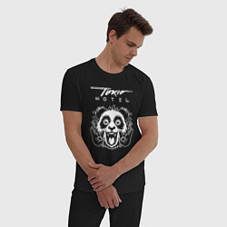 Пижама хлопковая мужская Tokio Hotel rock panda, цвет: черный — фото 2