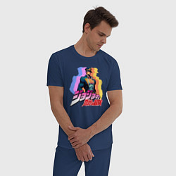 Пижама хлопковая мужская Джо Джо - нейросеть, цвет: тёмно-синий — фото 2