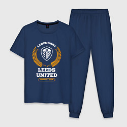 Мужская пижама Лого Leeds United и надпись legendary football clu