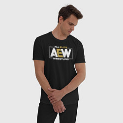 Пижама хлопковая мужская All Elite Wrestling AEW, цвет: черный — фото 2