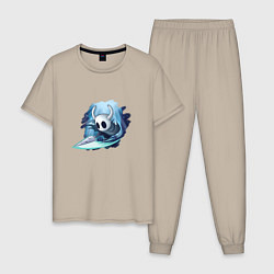 Пижама хлопковая мужская Полый рыцарь атакует, цвет: миндальный