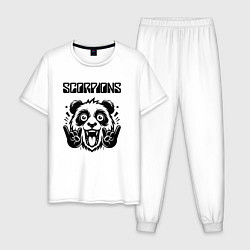 Пижама хлопковая мужская Scorpions - rock panda, цвет: белый