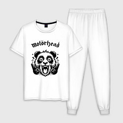 Пижама хлопковая мужская Motorhead - rock panda, цвет: белый