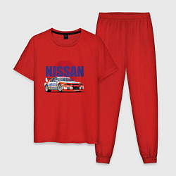 Пижама хлопковая мужская Nissan Skyline GTR 32, цвет: красный