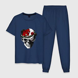 Пижама хлопковая мужская Берсерк череп, цвет: тёмно-синий