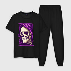 Пижама хлопковая мужская Violet death, цвет: черный
