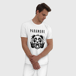 Пижама хлопковая мужская Paramore - rock panda, цвет: белый — фото 2