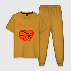Пижама хлопковая мужская Basket love, цвет: горчичный