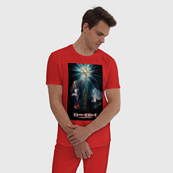 Пижама хлопковая мужская Тетрадь смерти Ягами, цвет: красный — фото 2
