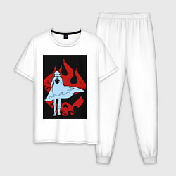 Пижама хлопковая мужская Гуррен-Лаганн Камина братан, цвет: белый