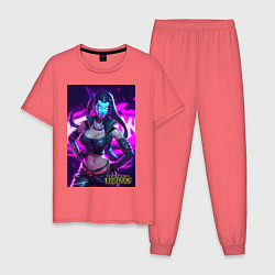 Пижама хлопковая мужская League of Legends Akali Kda, цвет: коралловый