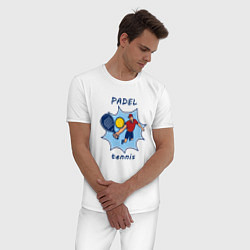Пижама хлопковая мужская Падел теннис, цвет: белый — фото 2